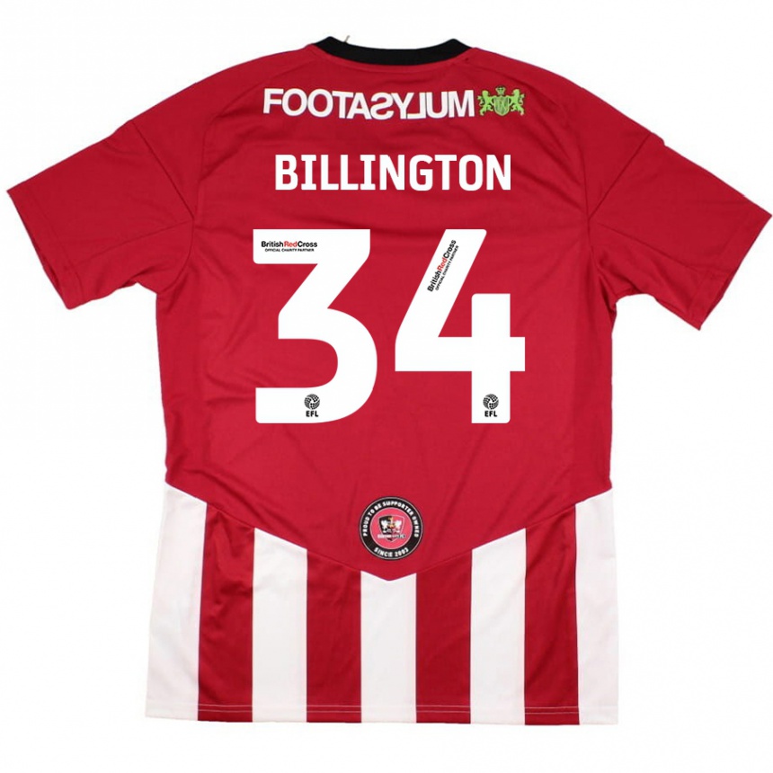 Kids Football Gabe Billington #34 Red White Home Jersey 2024/25 T-Shirt