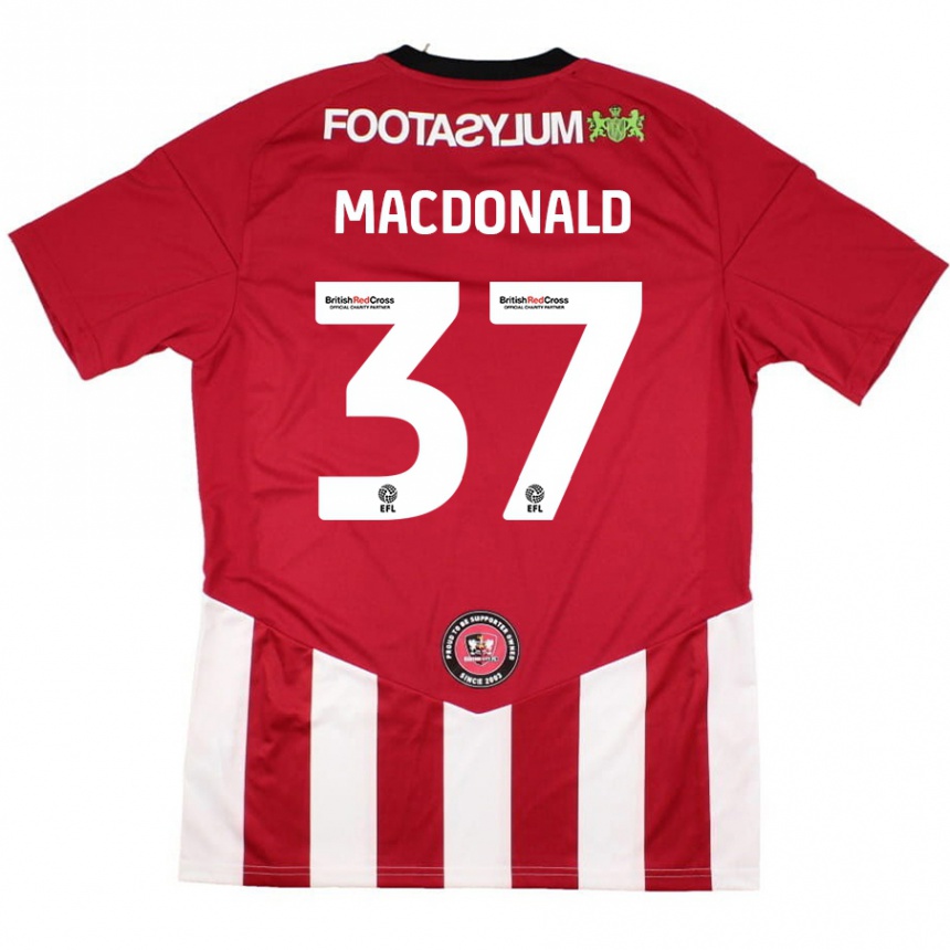 Kids Football Shaun Macdonald #37 Red White Home Jersey 2024/25 T-Shirt