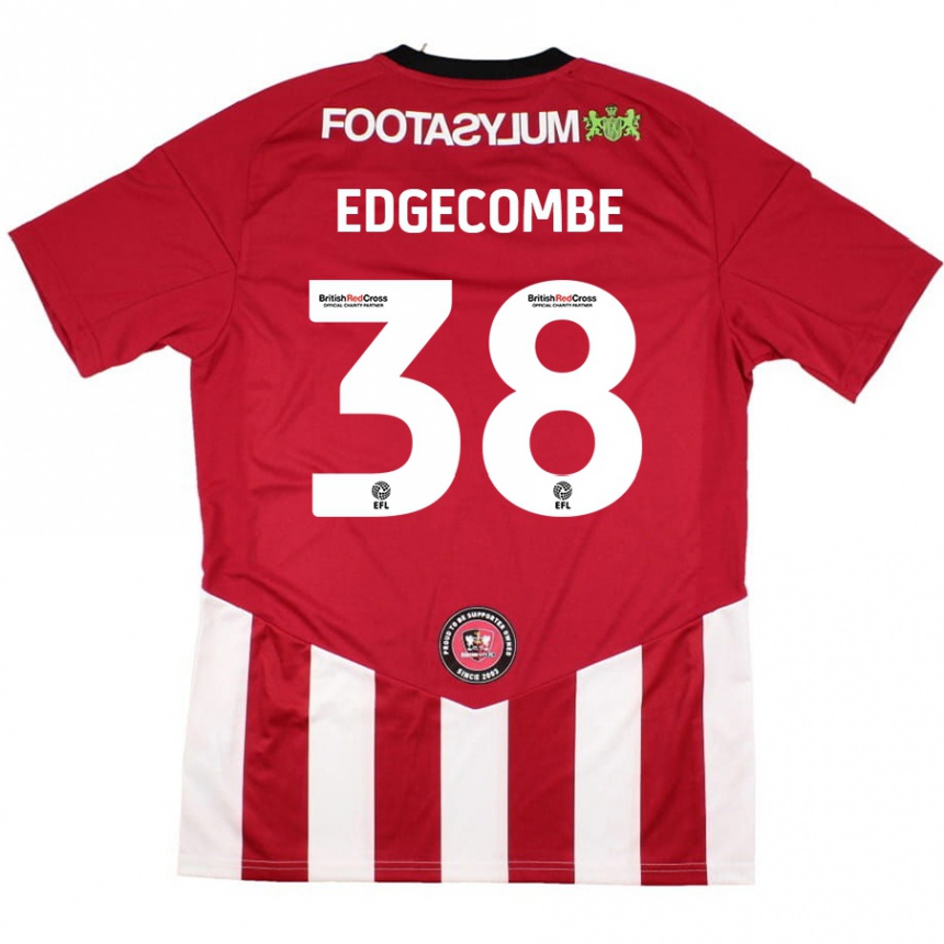 Kids Football Max Edgecombe #38 Red White Home Jersey 2024/25 T-Shirt