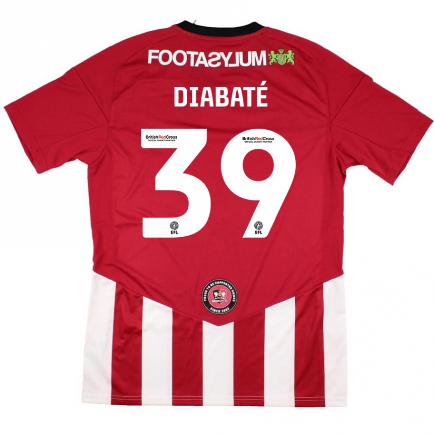 Kids Football Cheick Diabaté #39 Red White Home Jersey 2024/25 T-Shirt