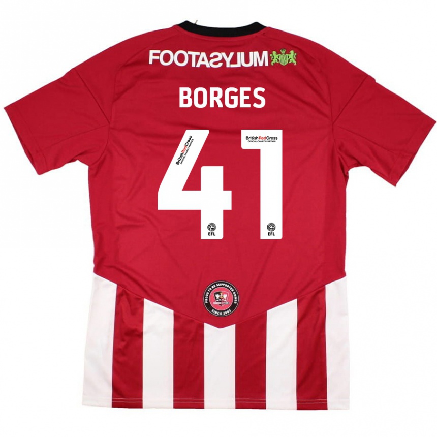 Kids Football Pedro Borges #41 Red White Home Jersey 2024/25 T-Shirt