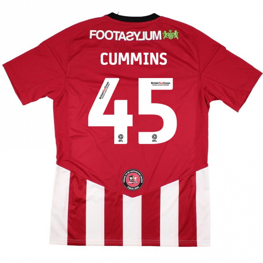 Kids Football Charlie Cummins #45 Red White Home Jersey 2024/25 T-Shirt