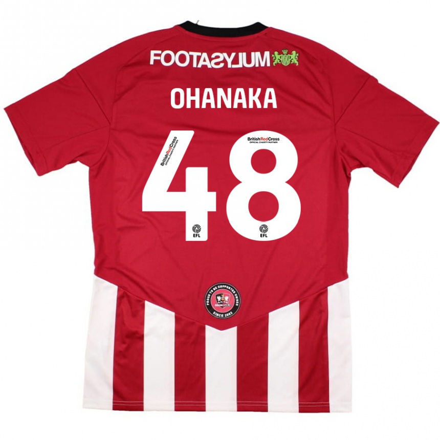 Kids Football Santino Ohanaka #48 Red White Home Jersey 2024/25 T-Shirt