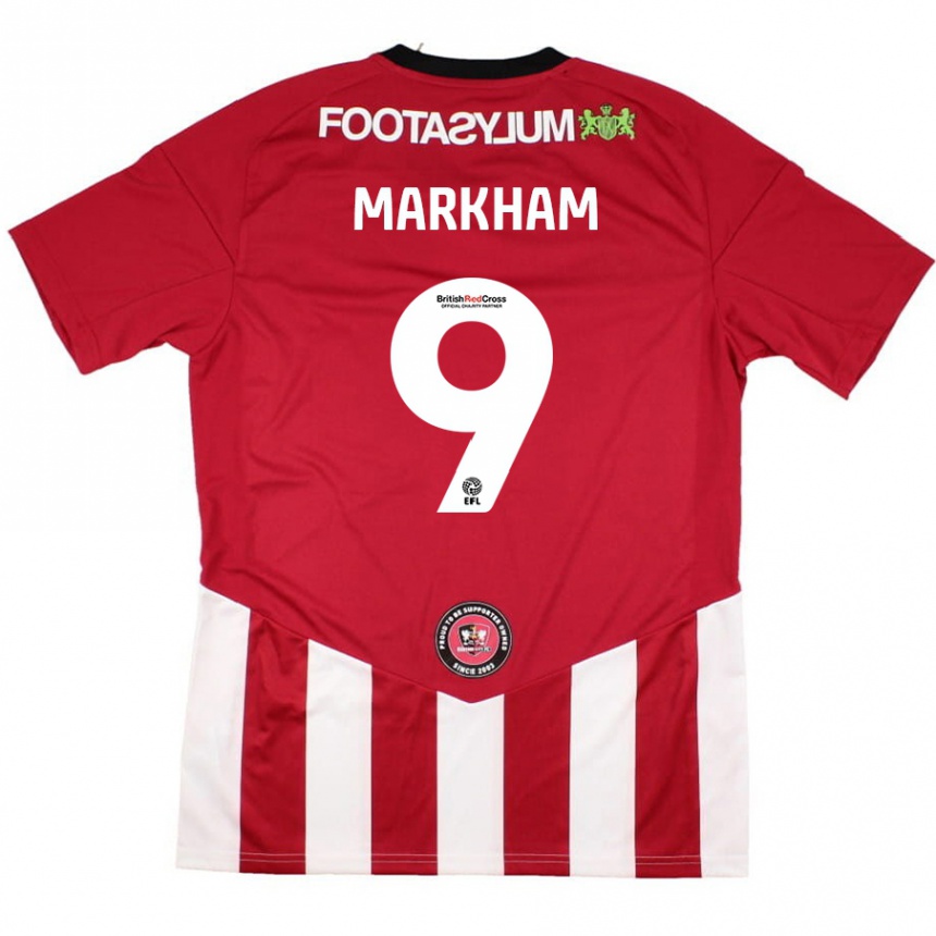 Kids Football Jenna Markham #9 Red White Home Jersey 2024/25 T-Shirt