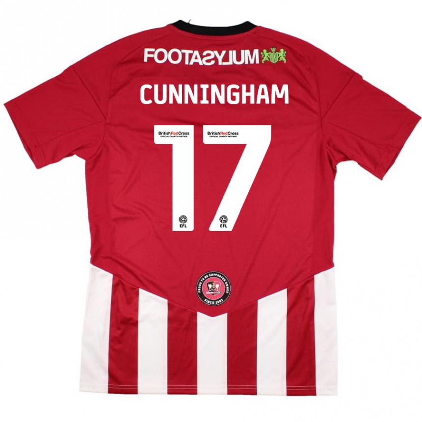 Kids Football Zoe Cunningham #17 Red White Home Jersey 2024/25 T-Shirt