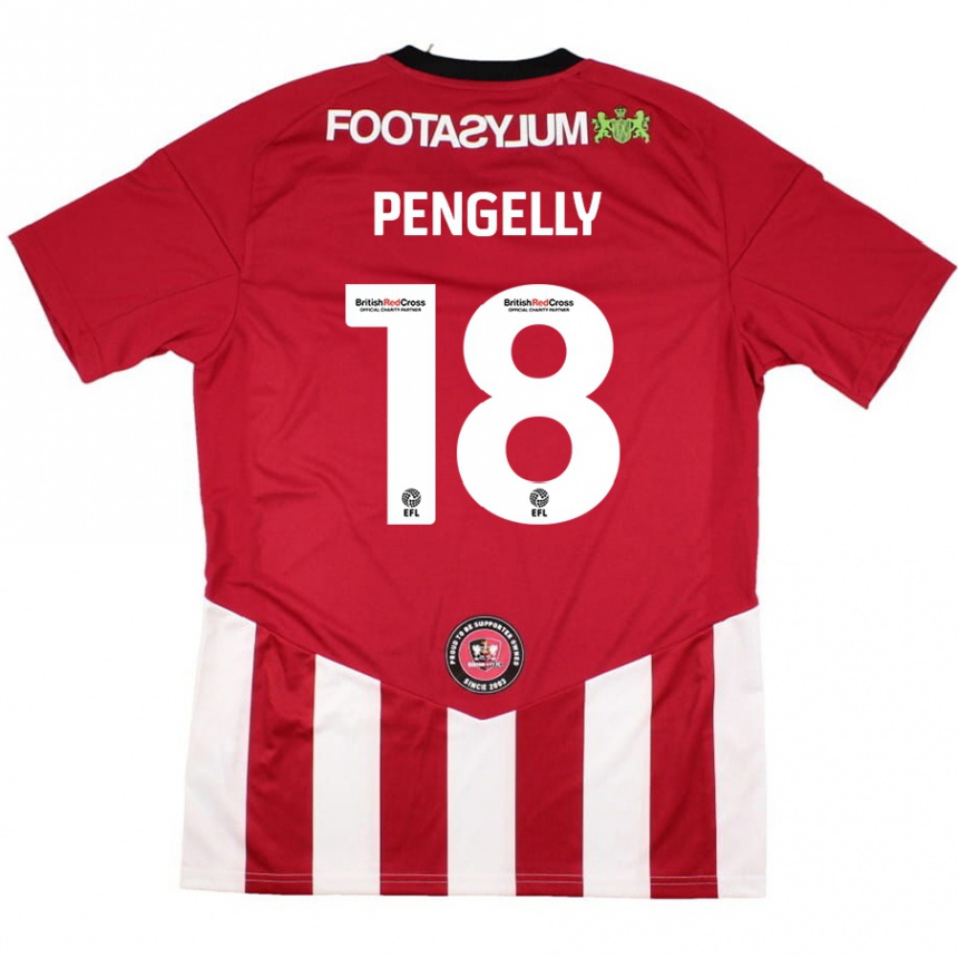 Kids Football Connie Pengelly #18 Red White Home Jersey 2024/25 T-Shirt