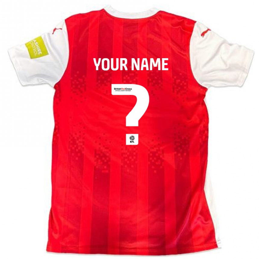 Kids Football Your Name #0 Red White Home Jersey 2024/25 T-Shirt