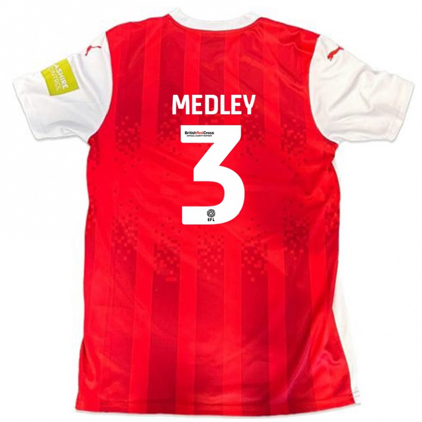 Kids Football Zech Medley #3 Red White Home Jersey 2024/25 T-Shirt