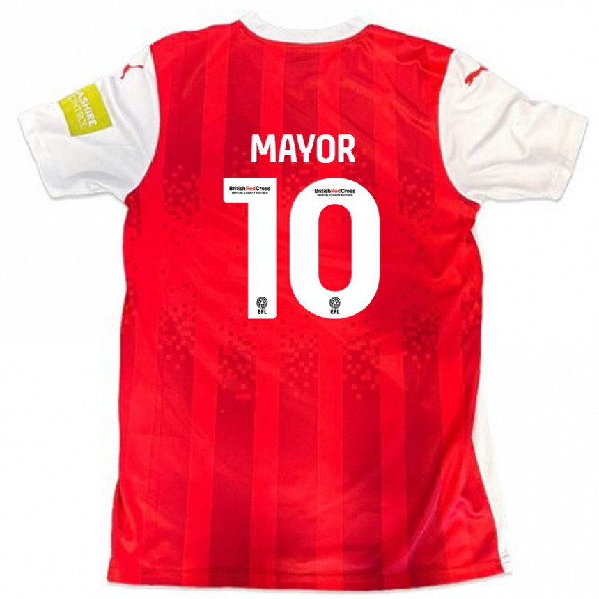 Kids Football Danny Mayor #10 Red White Home Jersey 2024/25 T-Shirt