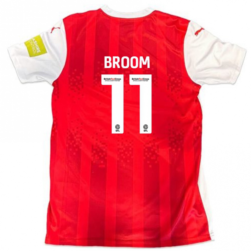 Kids Football Ryan Broom #11 Red White Home Jersey 2024/25 T-Shirt