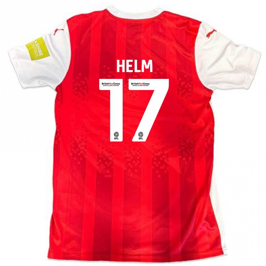 Kids Football Mark Helm #17 Red White Home Jersey 2024/25 T-Shirt