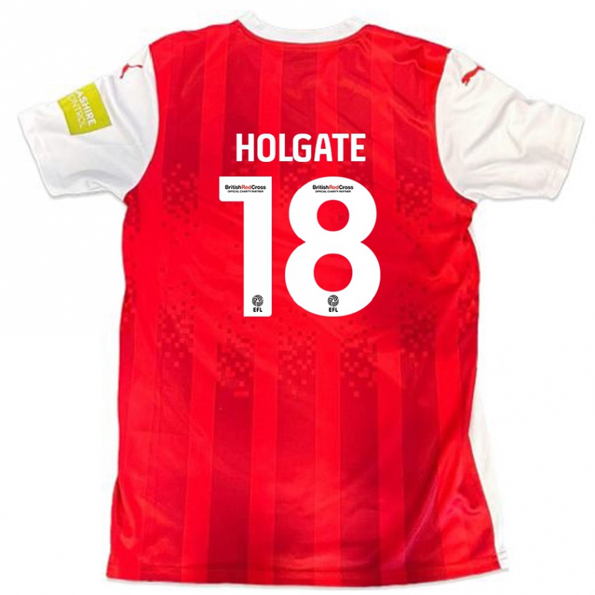 Kids Football Harrison Holgate #18 Red White Home Jersey 2024/25 T-Shirt