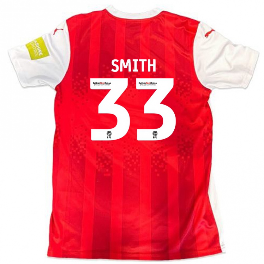 Kids Football Pele Smith #33 Red White Home Jersey 2024/25 T-Shirt