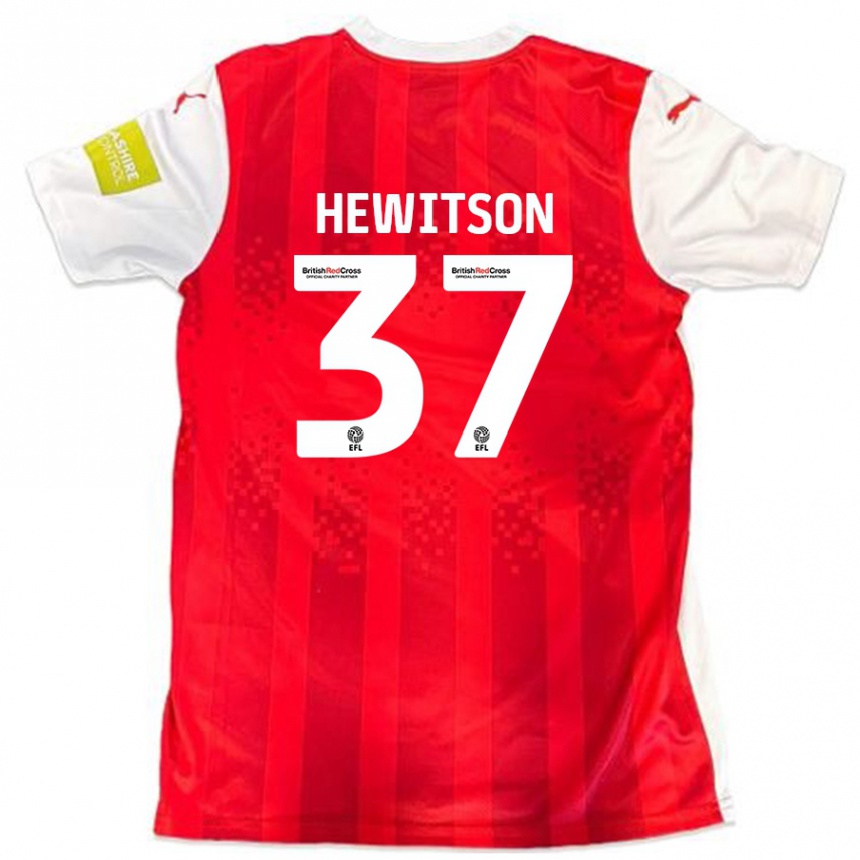 Kids Football Luke Hewitson #37 Red White Home Jersey 2024/25 T-Shirt