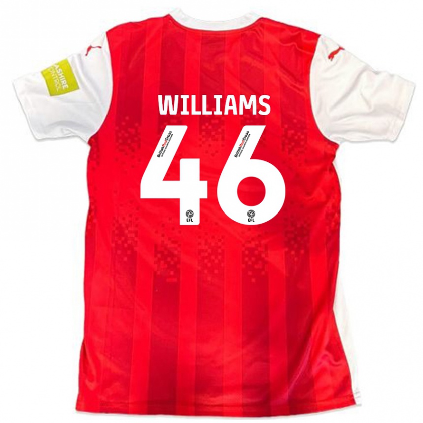 Kids Football Theo Williams #46 Red White Home Jersey 2024/25 T-Shirt