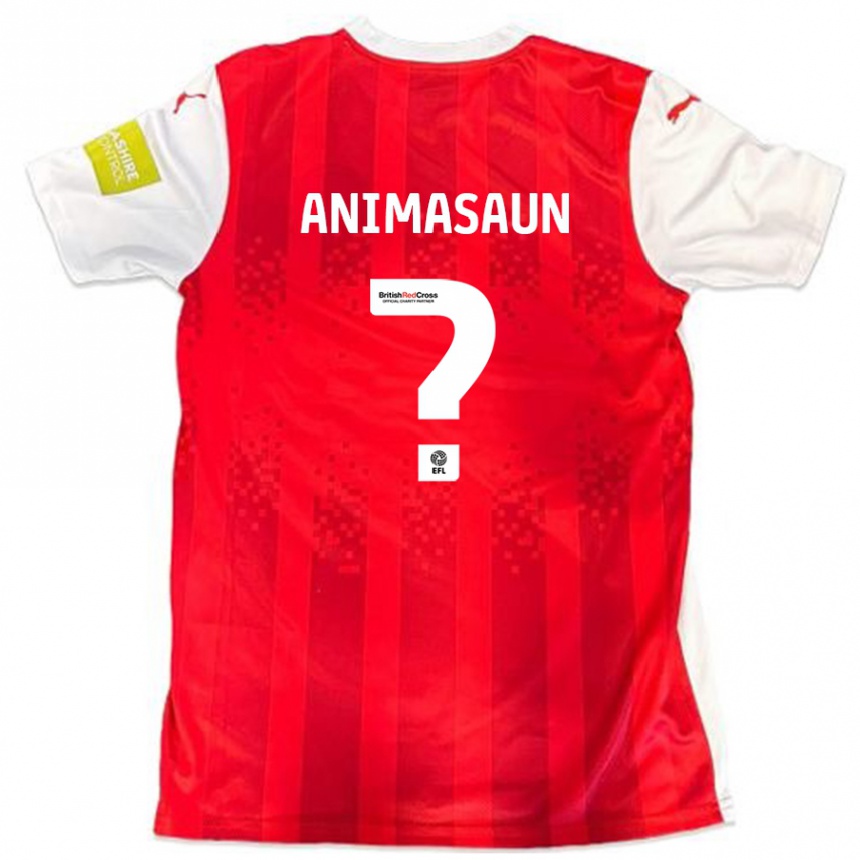 Kids Football David Animasaun #0 Red White Home Jersey 2024/25 T-Shirt