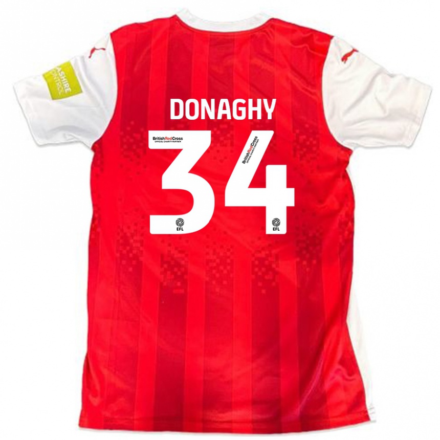 Kids Football Tom Donaghy #34 Red White Home Jersey 2024/25 T-Shirt