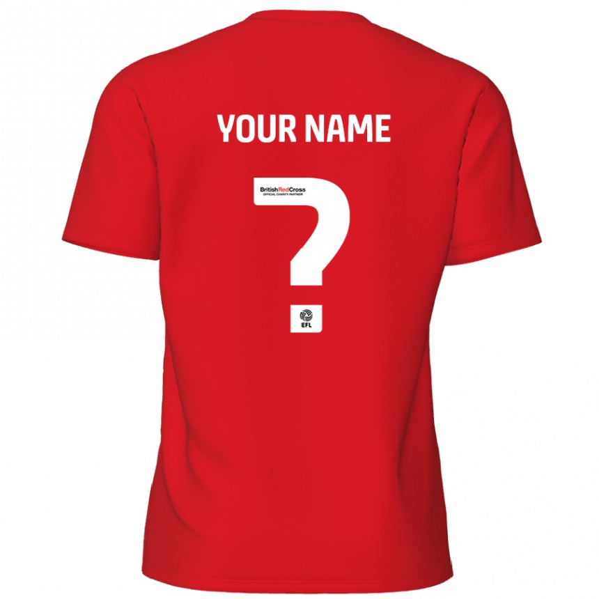 Kids Football Your Name #0 Red Home Jersey 2024/25 T-Shirt