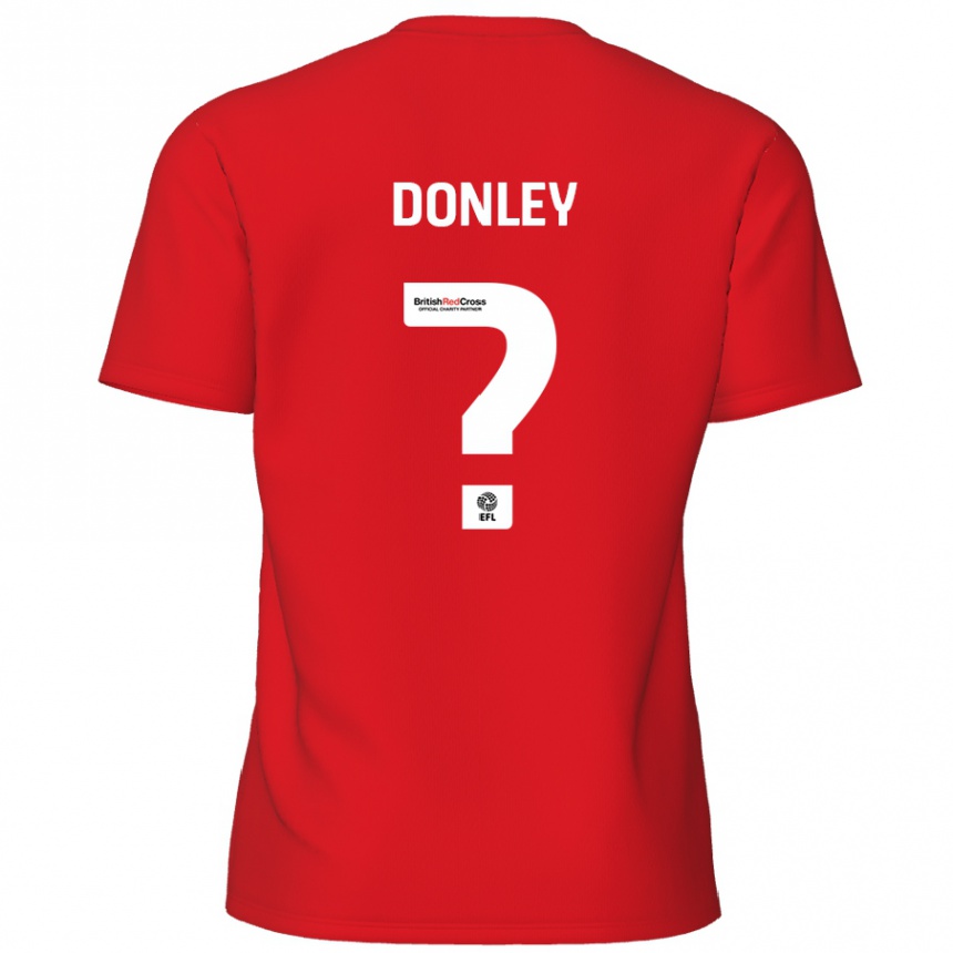 Kids Football Jamie Donley #0 Red Home Jersey 2024/25 T-Shirt