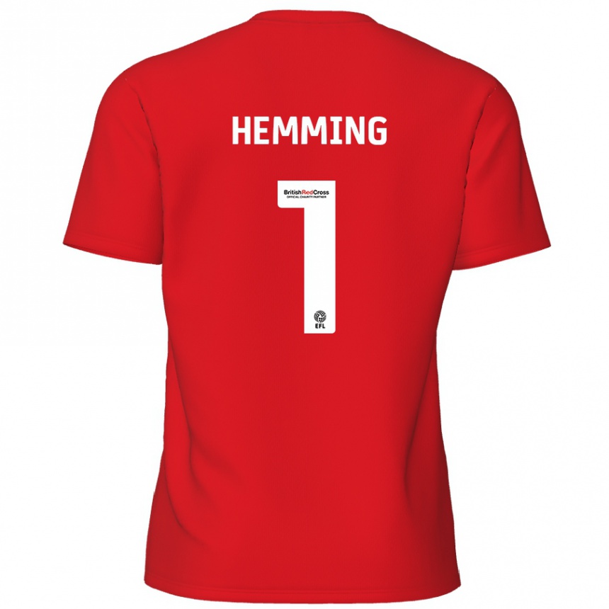 Kids Football Zach Hemming #1 Red Home Jersey 2024/25 T-Shirt