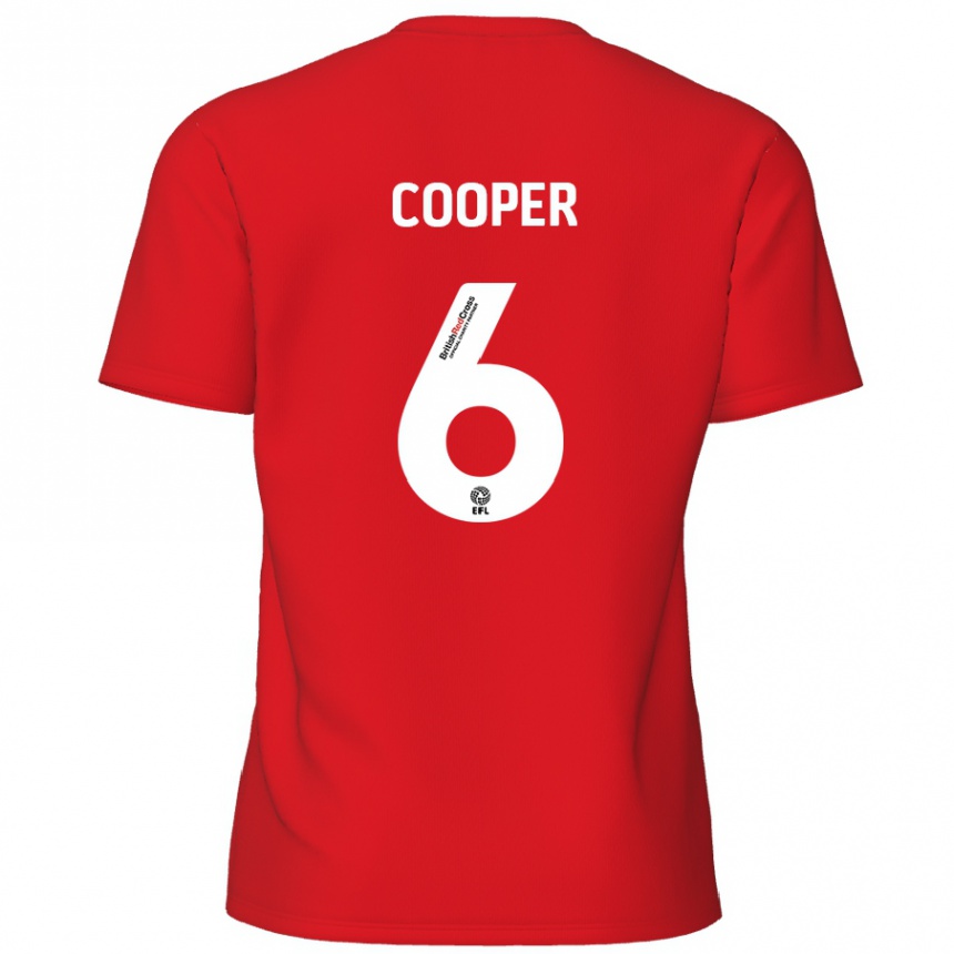 Kids Football Brandon Cooper #6 Red Home Jersey 2024/25 T-Shirt