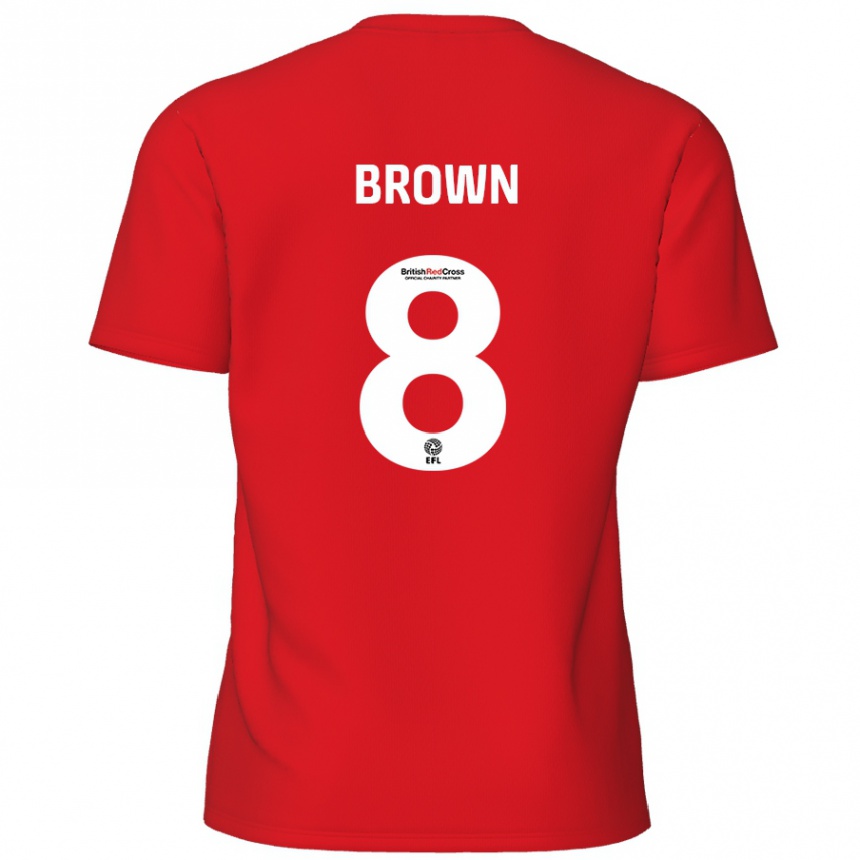 Kids Football Jordan Brown #8 Red Home Jersey 2024/25 T-Shirt