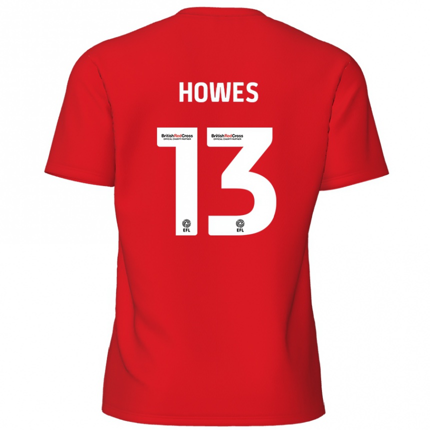 Kids Football Sam Howes #13 Red Home Jersey 2024/25 T-Shirt