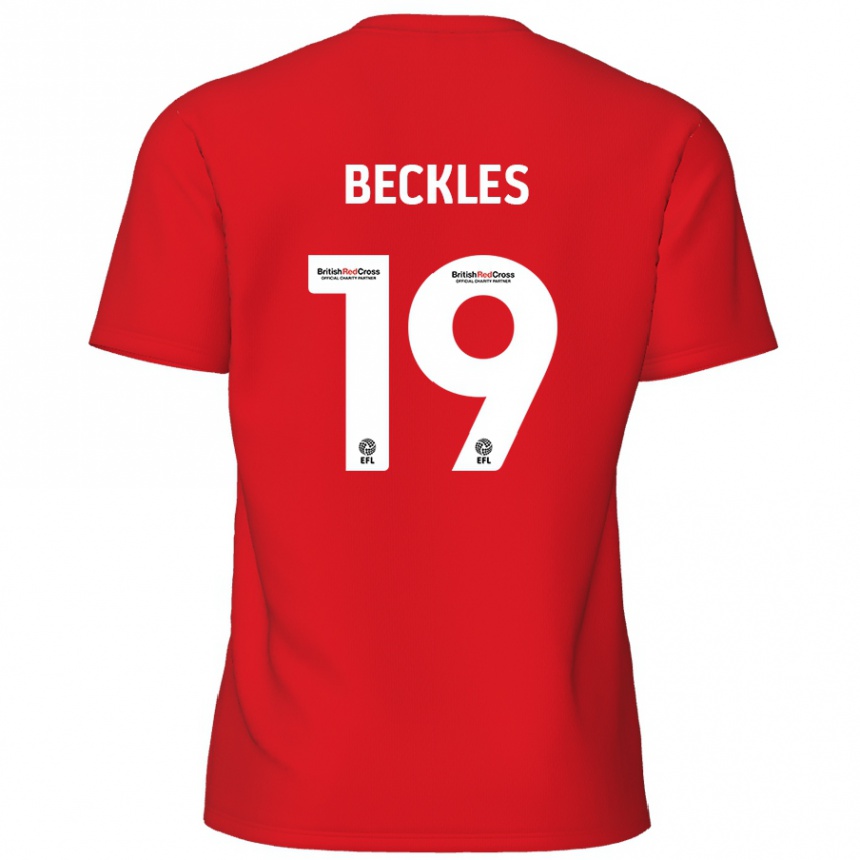 Kids Football Omar Beckles #19 Red Home Jersey 2024/25 T-Shirt