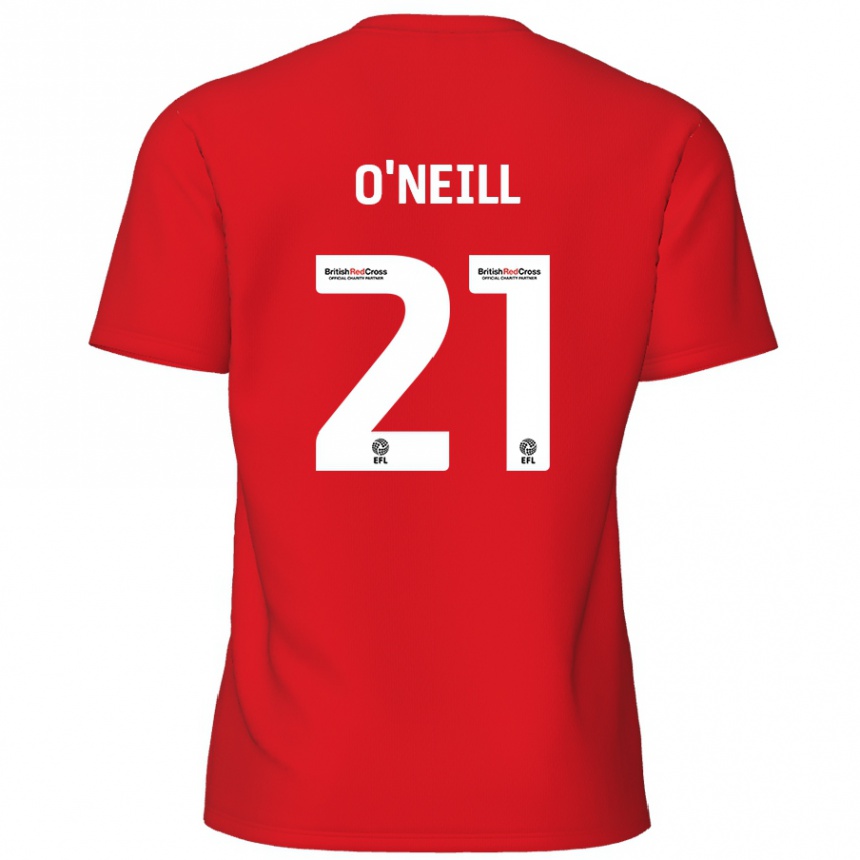 Kids Football Ollie O'neill #21 Red Home Jersey 2024/25 T-Shirt