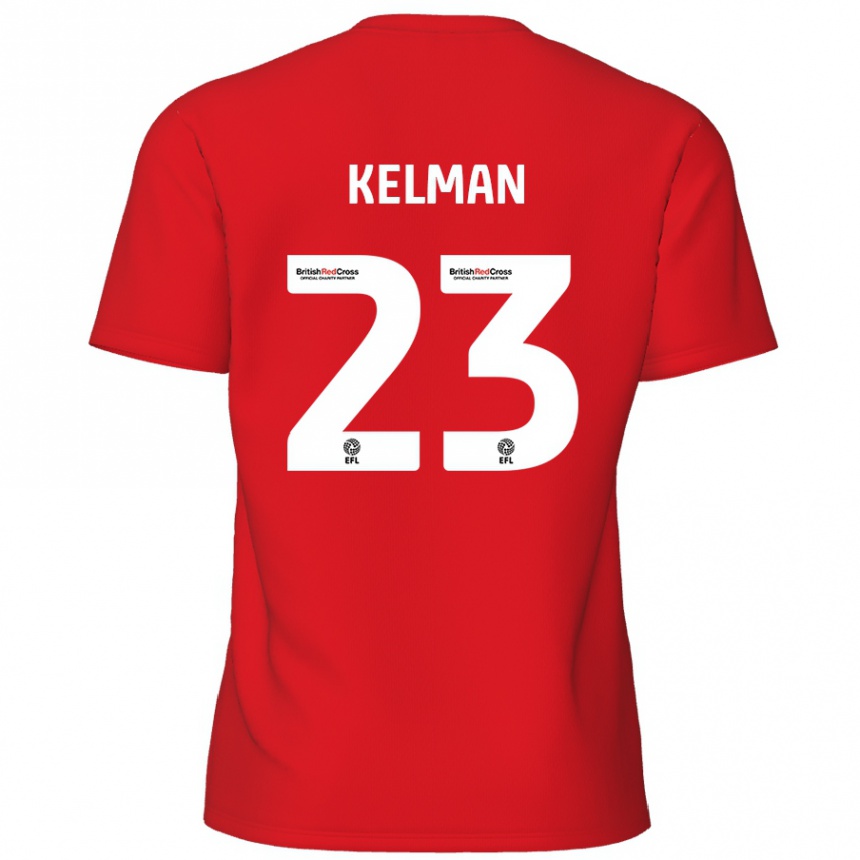 Kids Football Charlie Kelman #23 Red Home Jersey 2024/25 T-Shirt