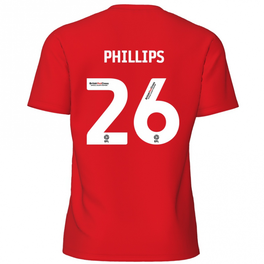 Kids Football Noah Phillips #26 Red Home Jersey 2024/25 T-Shirt