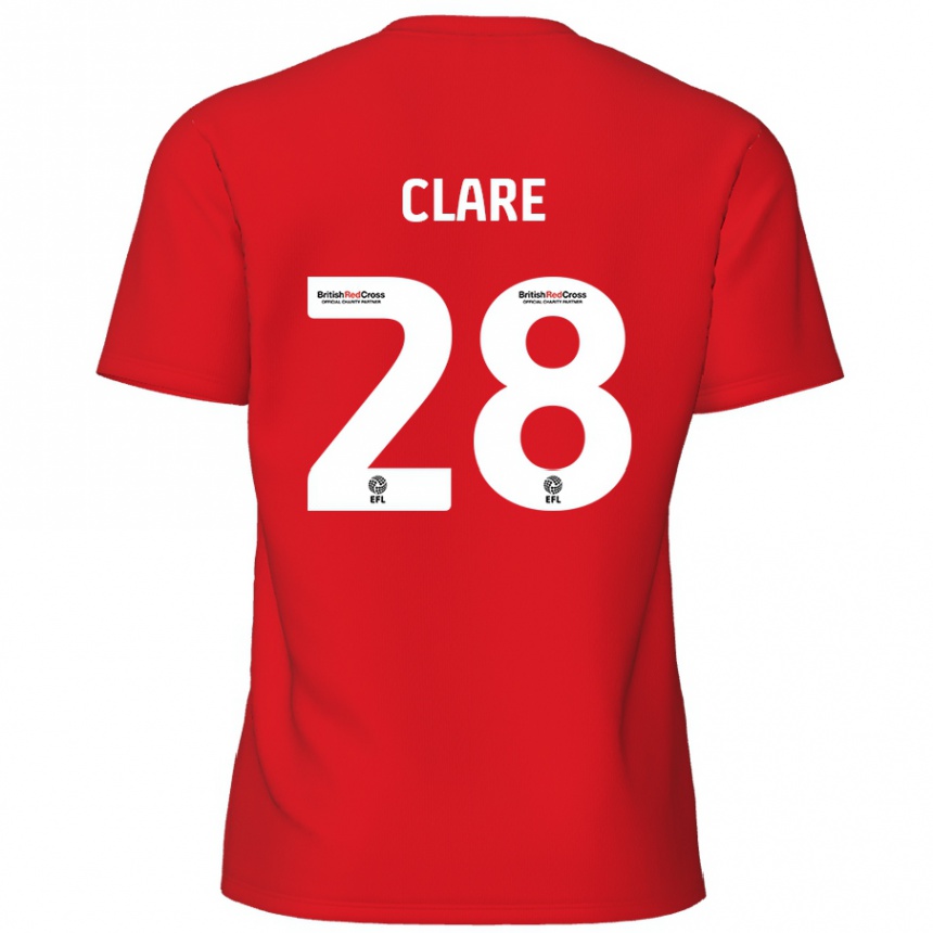 Kids Football Sean Clare #28 Red Home Jersey 2024/25 T-Shirt