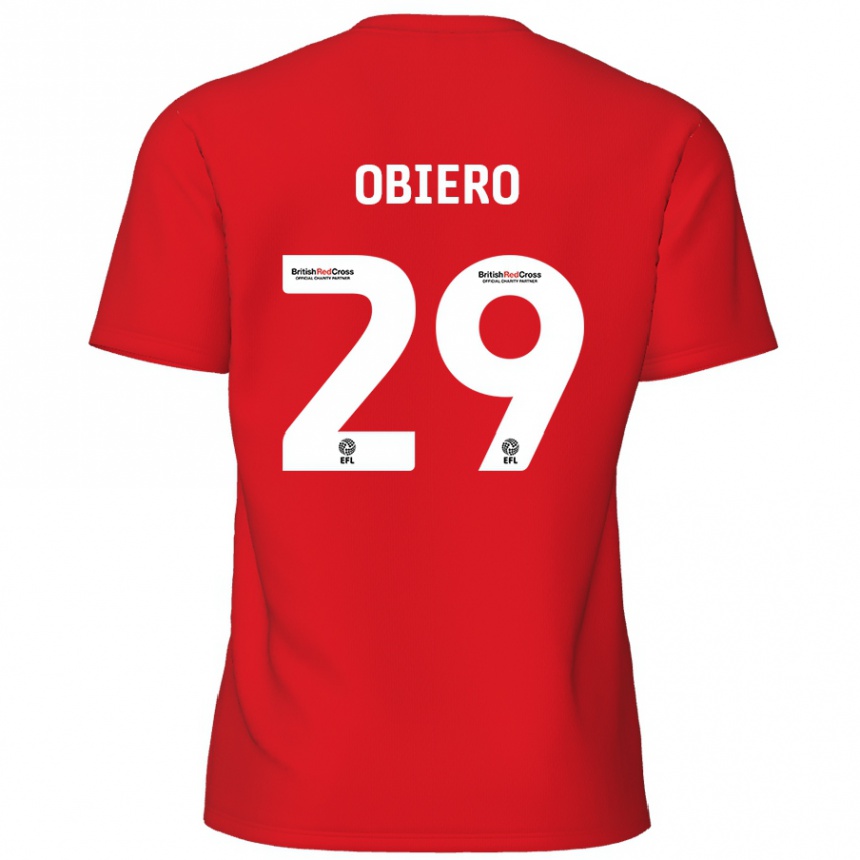 Kids Football Zech Obiero #29 Red Home Jersey 2024/25 T-Shirt