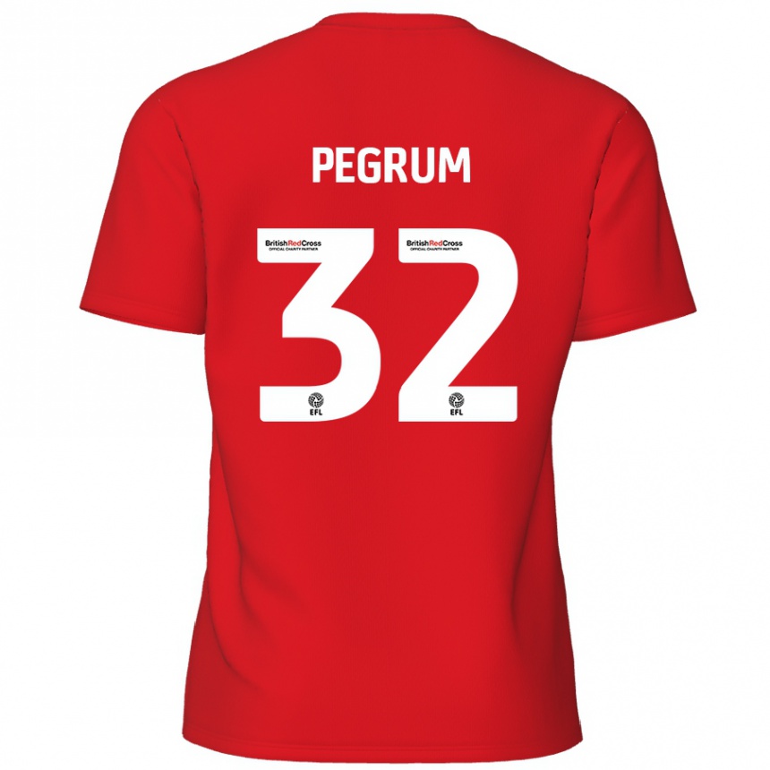 Kids Football Charlie Pegrum #32 Red Home Jersey 2024/25 T-Shirt