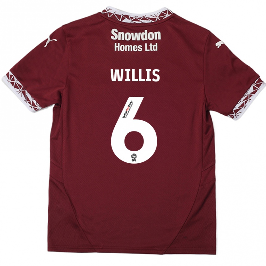 Kids Football Jordan Willis #6 Burgundy Home Jersey 2024/25 T-Shirt