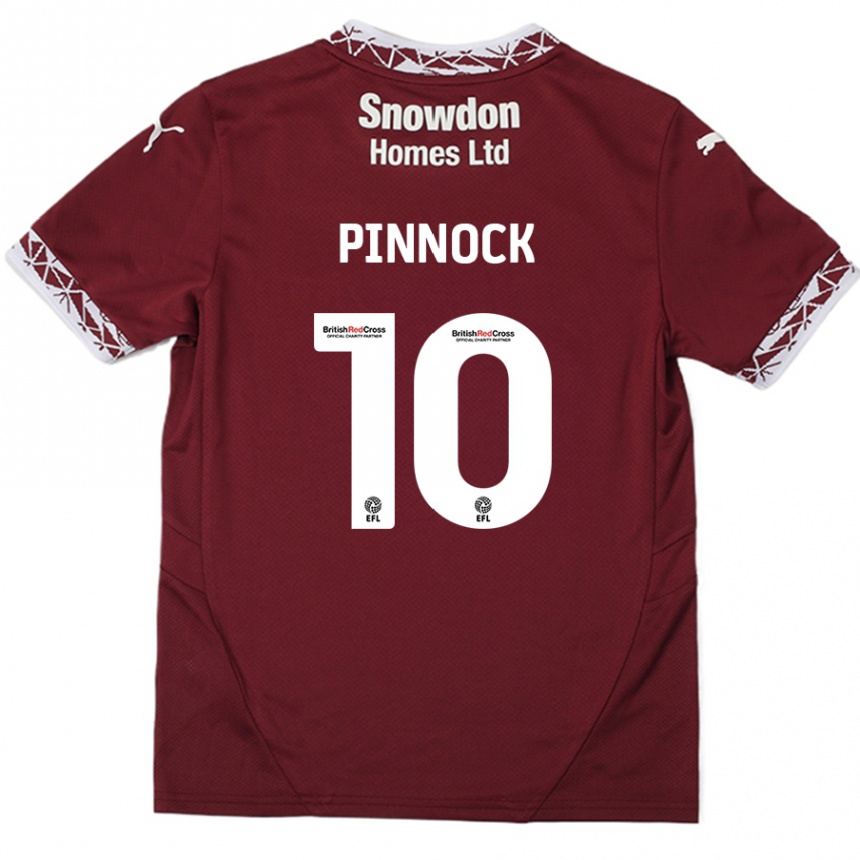 Kids Football Mitch Pinnock #10 Burgundy Home Jersey 2024/25 T-Shirt