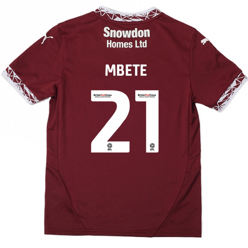 Kids Football Luke Mbete #21 Burgundy Home Jersey 2024/25 T-Shirt