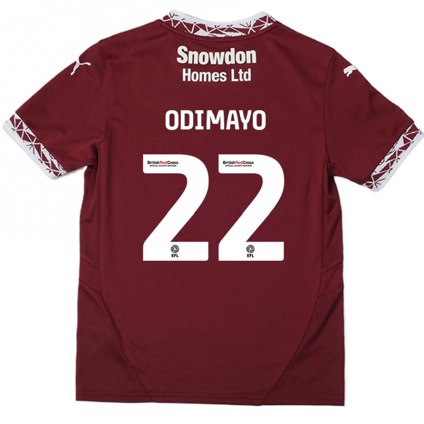 Kids Football Akin Odimayo #22 Burgundy Home Jersey 2024/25 T-Shirt