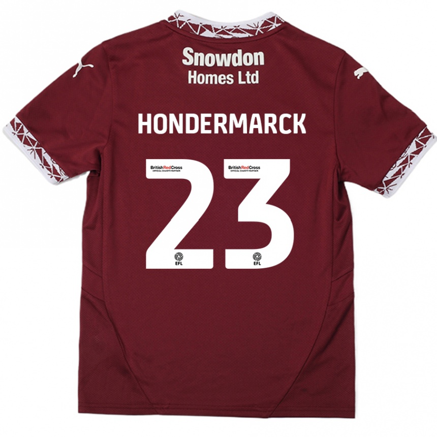 Kids Football William Hondermarck #23 Burgundy Home Jersey 2024/25 T-Shirt