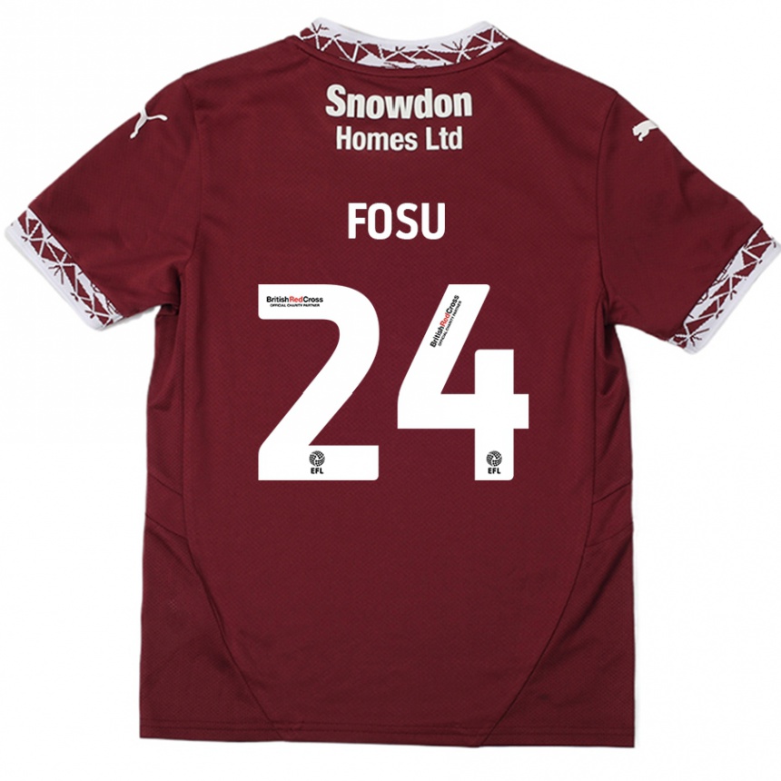 Kids Football Tariqe Fosu #24 Burgundy Home Jersey 2024/25 T-Shirt