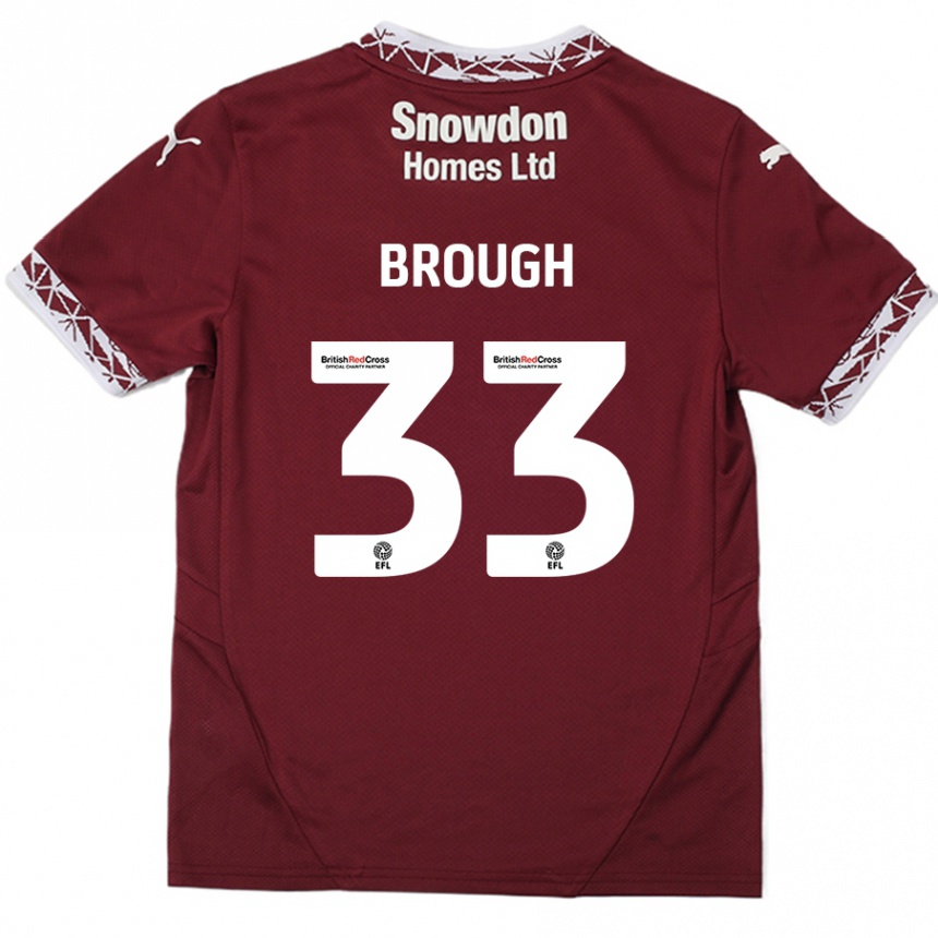 Kids Football Patrick Brough #33 Burgundy Home Jersey 2024/25 T-Shirt