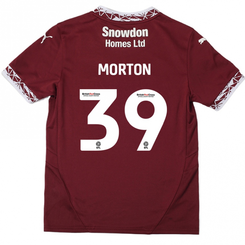 Kids Football Callum Morton #39 Burgundy Home Jersey 2024/25 T-Shirt