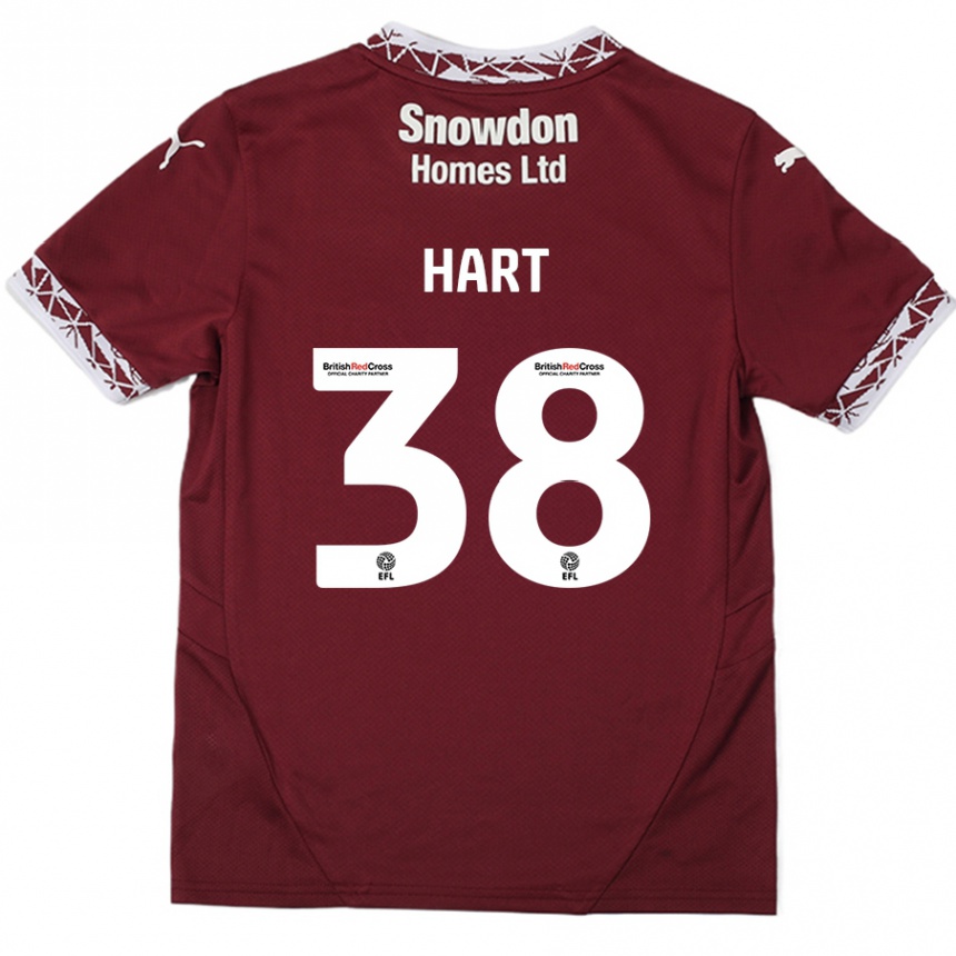 Kids Football Jamari Hart #38 Burgundy Home Jersey 2024/25 T-Shirt