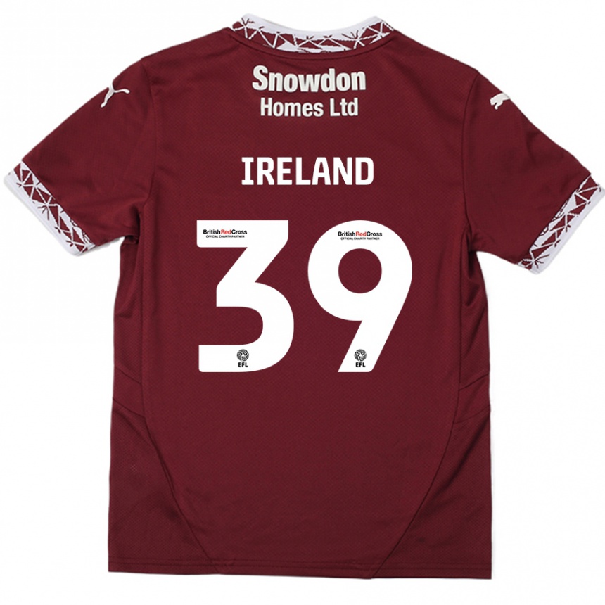 Kids Football Matthew Ireland #39 Burgundy Home Jersey 2024/25 T-Shirt