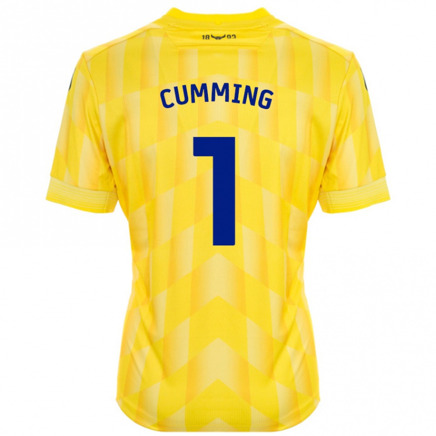 Kids Football Jamie Cumming #1 Yellow Home Jersey 2024/25 T-Shirt