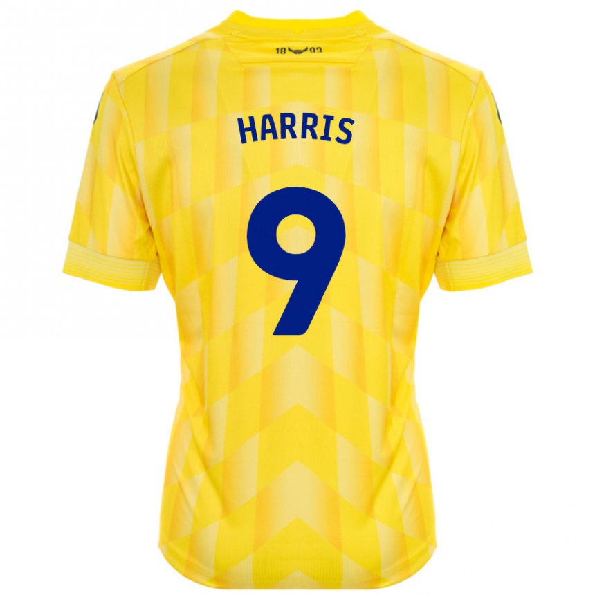 Kids Football Mark Harris #9 Yellow Home Jersey 2024/25 T-Shirt