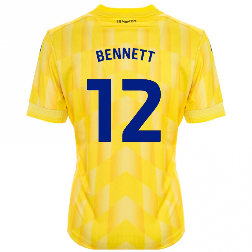 Kids Football Joe Bennett #12 Yellow Home Jersey 2024/25 T-Shirt