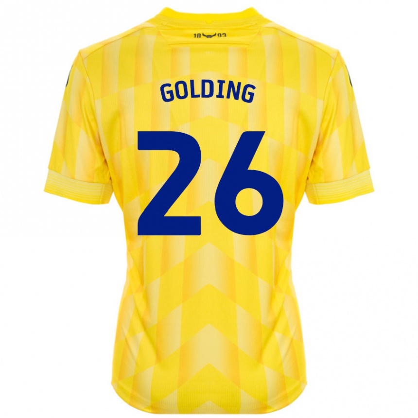 Kids Football James Golding #26 Yellow Home Jersey 2024/25 T-Shirt