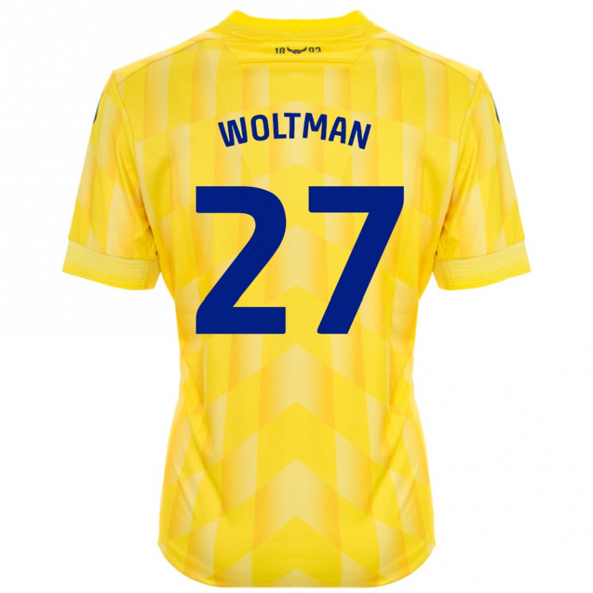 Kids Football Max Woltman #27 Yellow Home Jersey 2024/25 T-Shirt