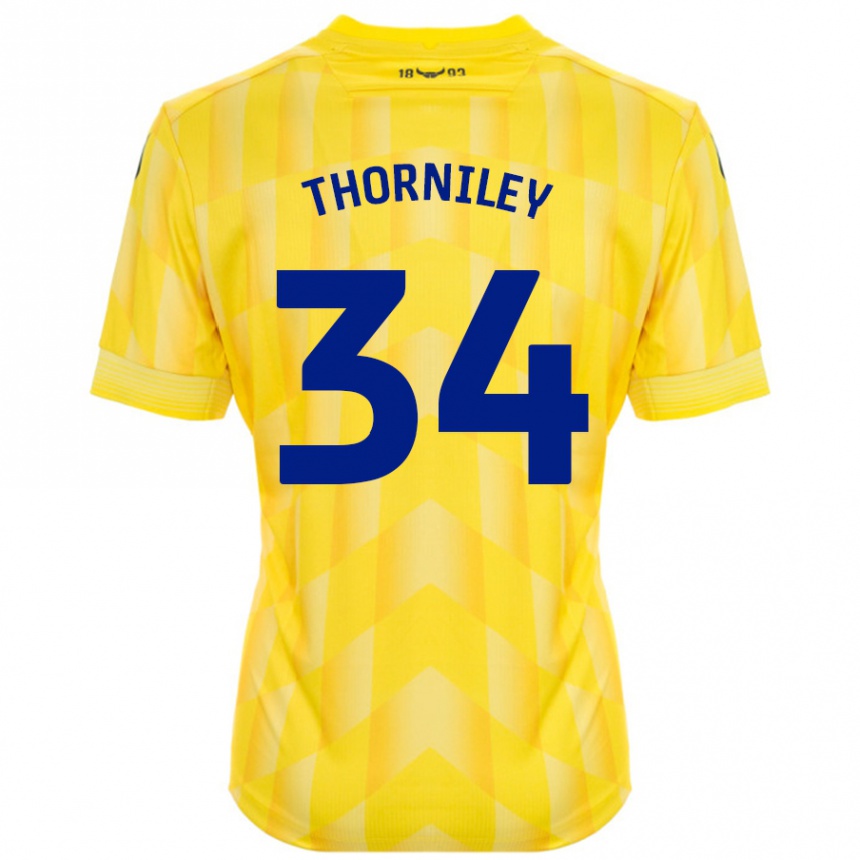 Kids Football Jordan Thorniley #34 Yellow Home Jersey 2024/25 T-Shirt